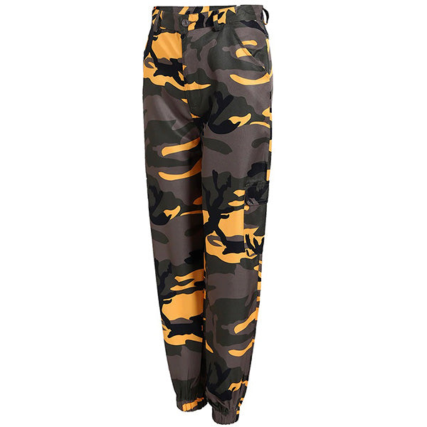 Pantalon camouflage jaune femme
