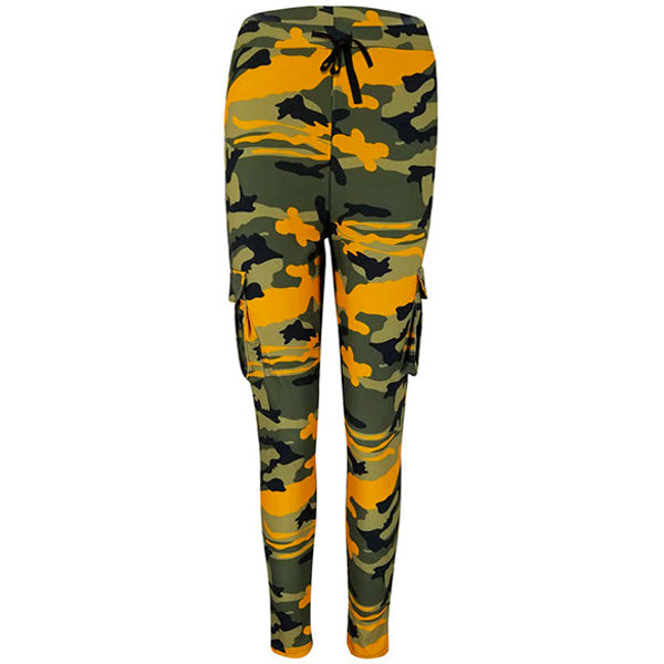 Pantalon camouflage orange femme