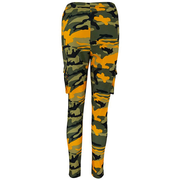 Pantalon camouflage orange femme