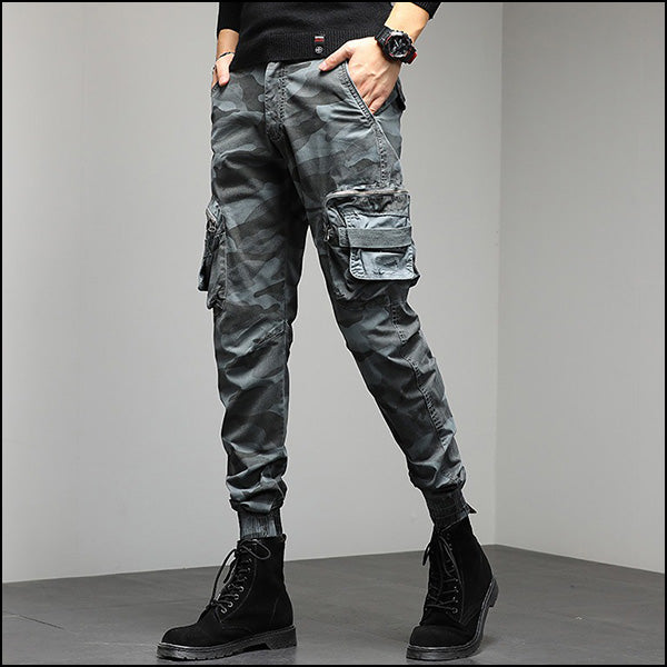 Pantalon cargo camouflage gris homme