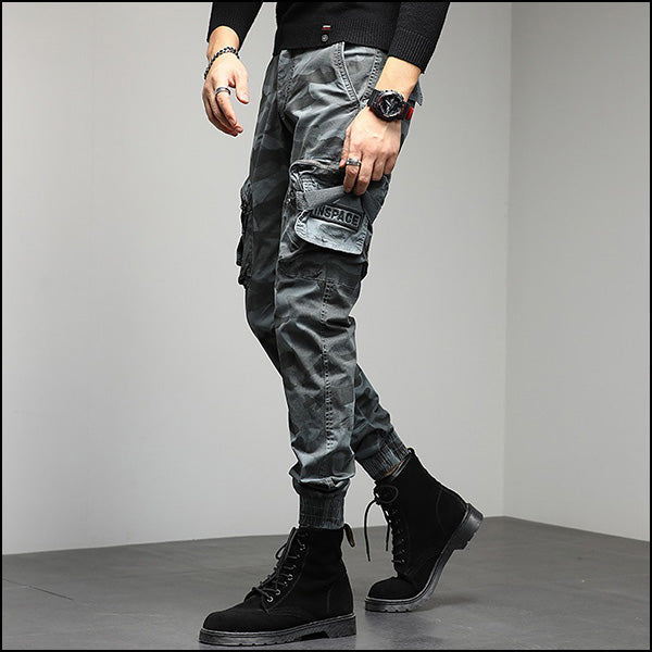 Pantalon cargo camouflage gris homme