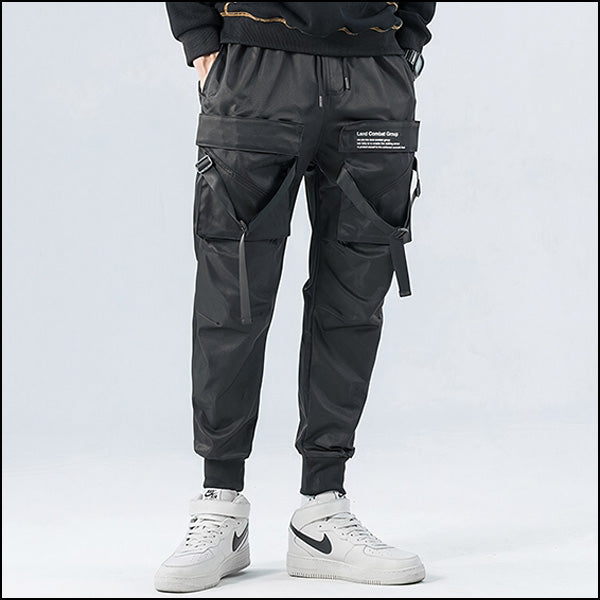 Pantalon cargo droit noir homme