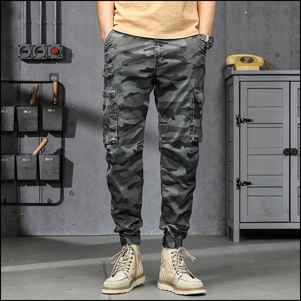 Pantalon cargo gris homme