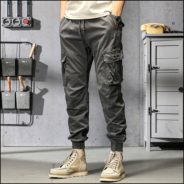 Pantalon cargo gris pierre