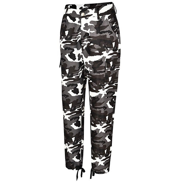 Pantalon cargo imprimé camouflage femme