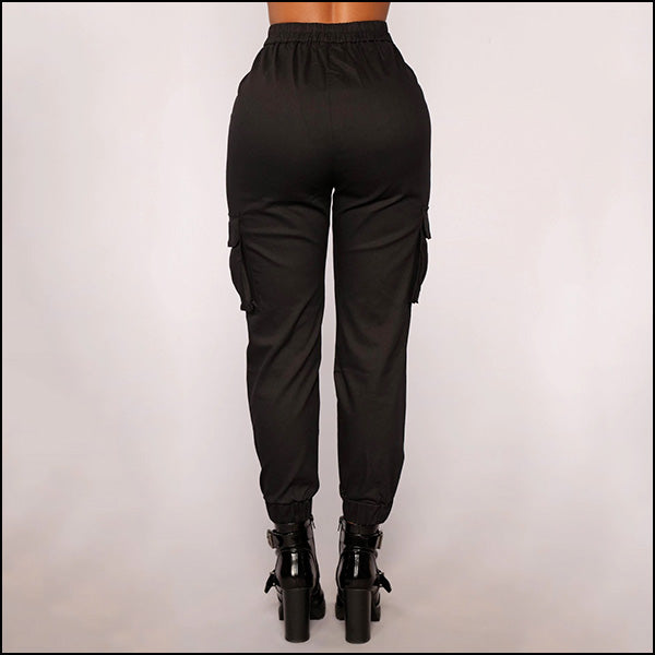 Pantalon cargo militaire femme taille haute