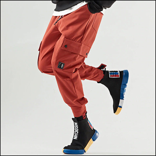 Pantalon cargo militaire orange homme