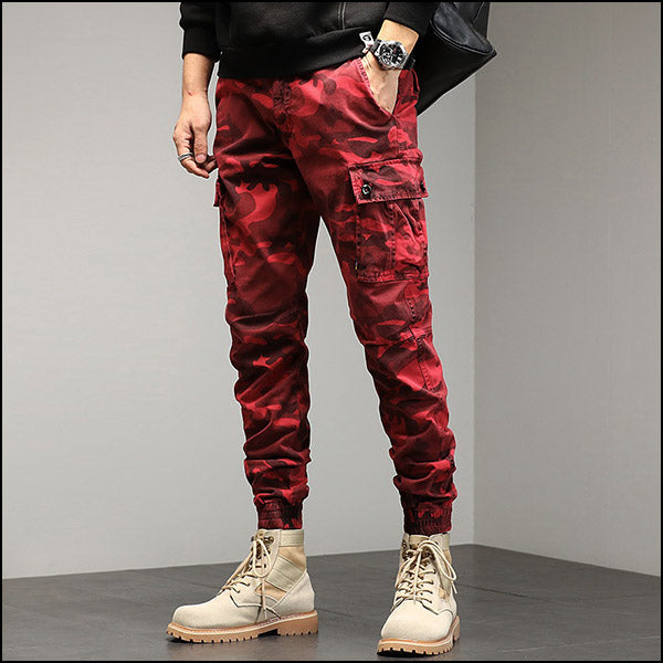 Pantalon cargo militaire rouge
