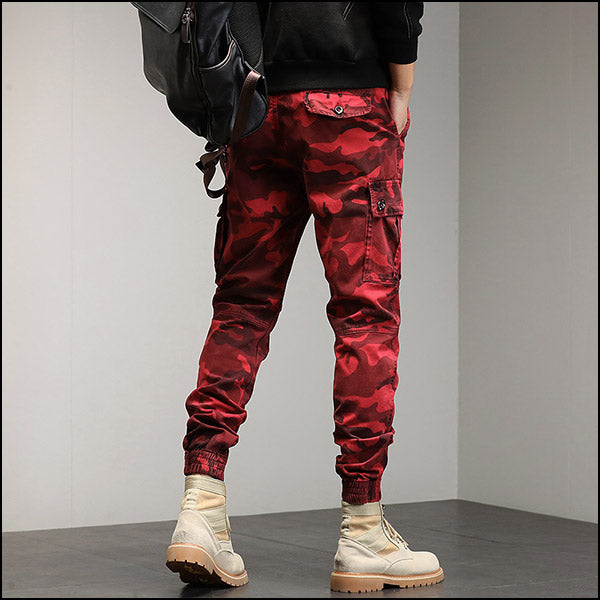 Pantalon cargo militaire rouge
