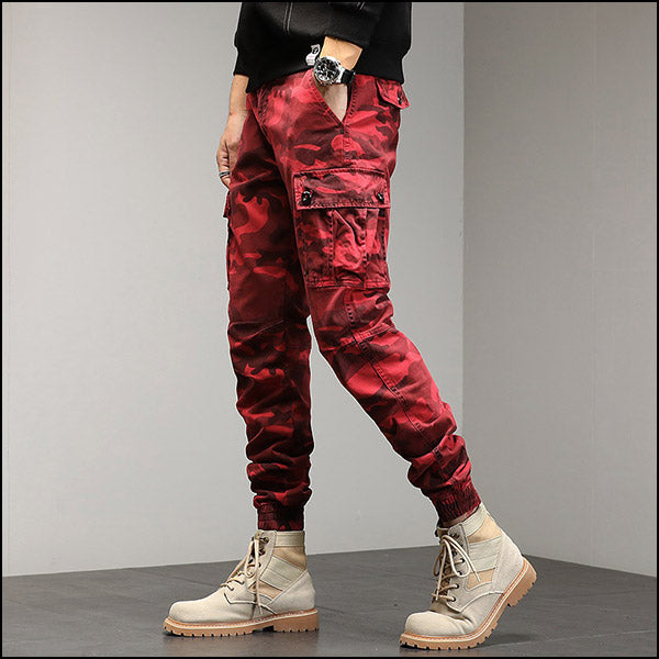 Pantalon cargo militaire rouge