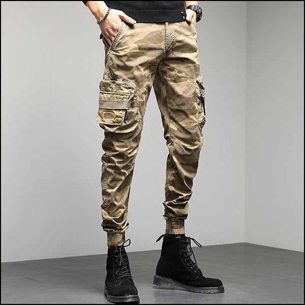 Pantalon cargo motif camouflage homme