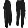Pantalon cargo noir avec ceinture