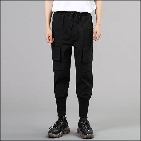 Pantalon cargo noir coton