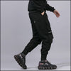 Pantalon cargo noir coton homme