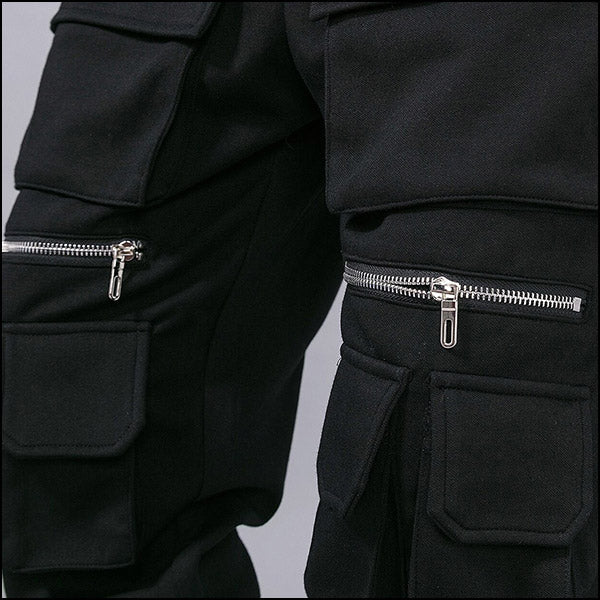 Pantalon cargo noir coton homme