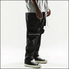 Pantalon cargo noir large homme