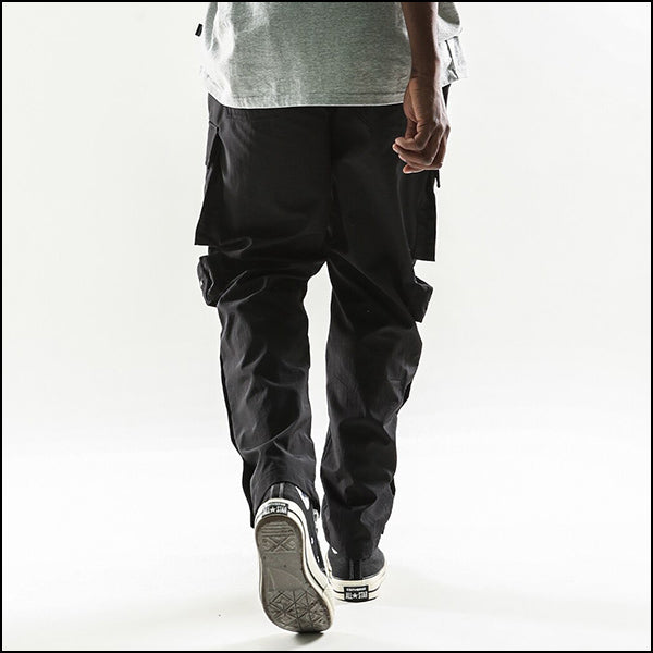 Pantalon cargo noir large homme