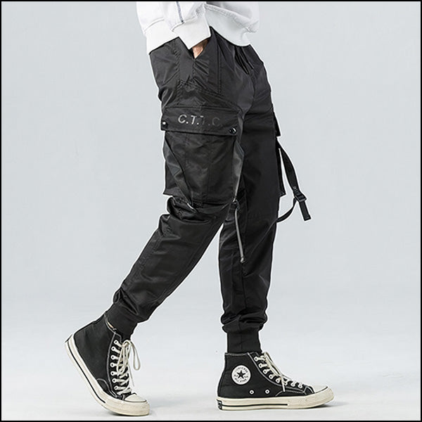 Pantalon cargo noir pour homme