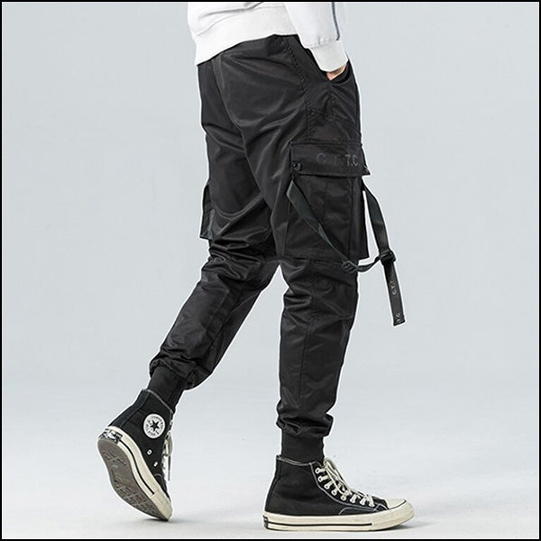 Pantalon cargo noir pour homme
