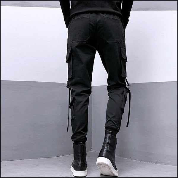 Pantalon cargo noir slim homme