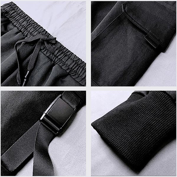 Pantalon cargo noir slim homme