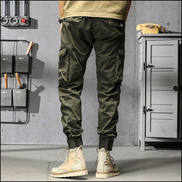 Pantalon cargo vert kaki homme