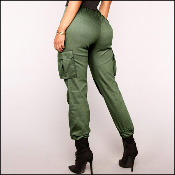 Pantalon militaire femme taille haute