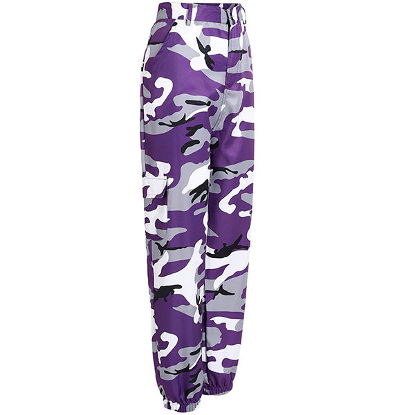 Pantalon militaire femme violet