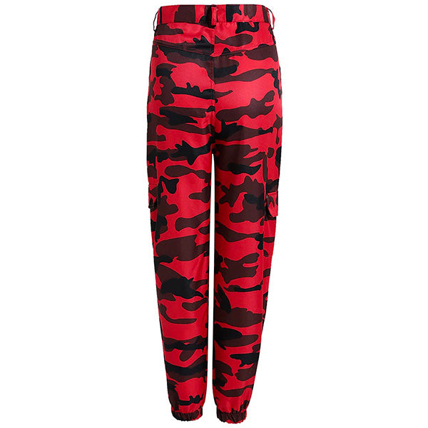 Pantalon militaire rouge femme