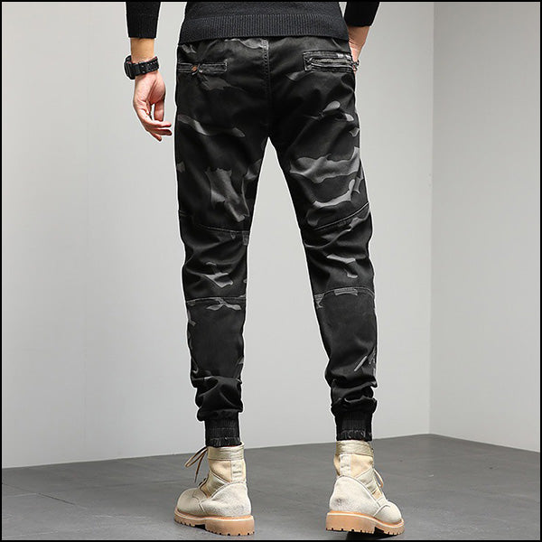 Pantalon style treillis camouflage gris homme