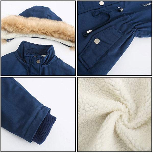 Parka militaire bleu femme