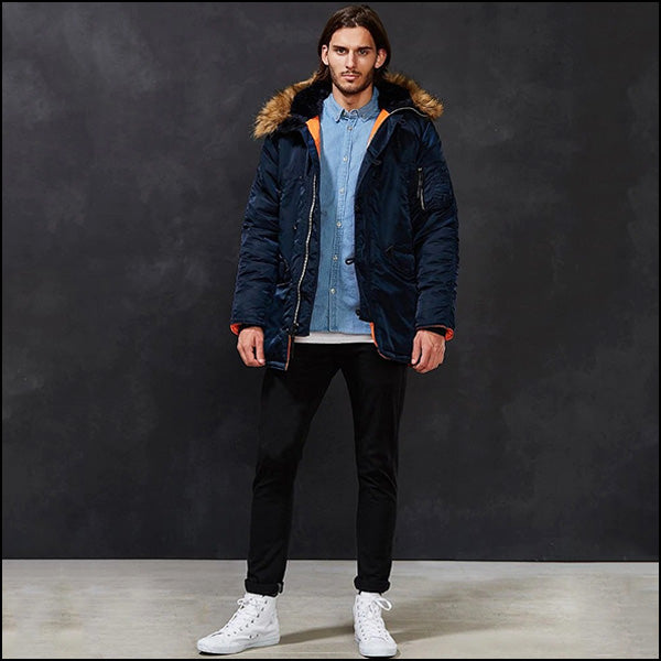 Parka militaire bleu marine