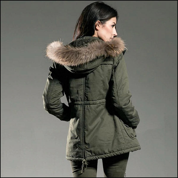 Parka vert militaire femme