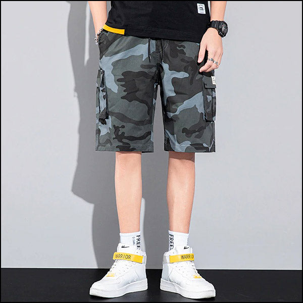 Short camouflage bleu