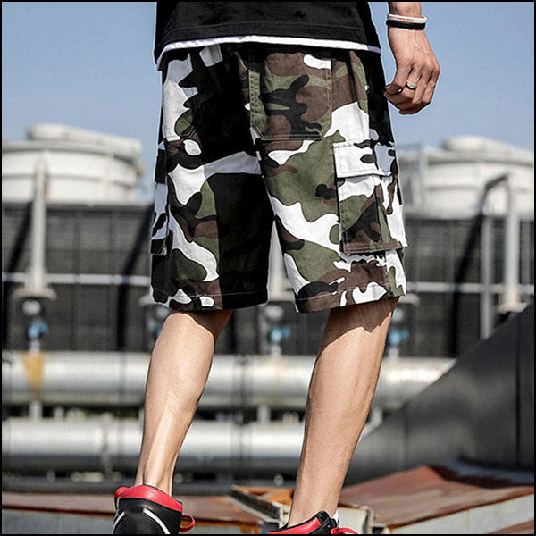 Short imprimé camouflage