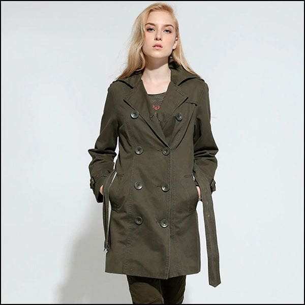 Trench militaire femme