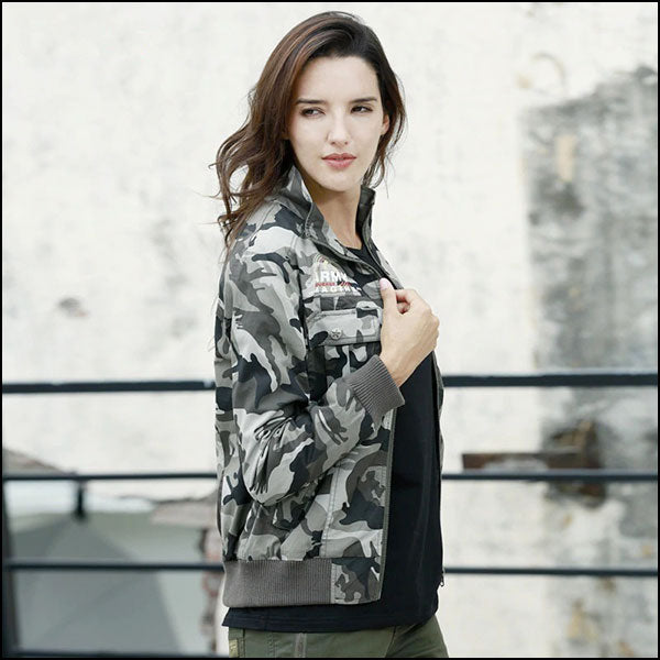 Veste imprimé camouflage femme