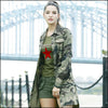 Veste longue imprimé militaire femme