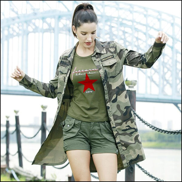 Veste Longue Imprimé Militaire Femme Boutique Militaire