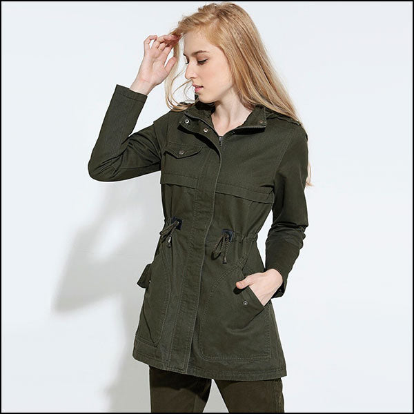 Veste militaire femme longue