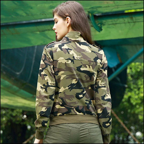 Veste militaire motif camouflage femme