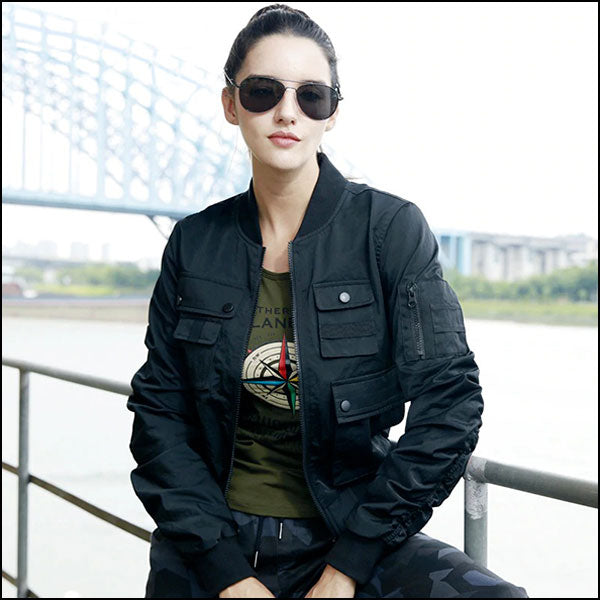 Veste style militaire noir femme