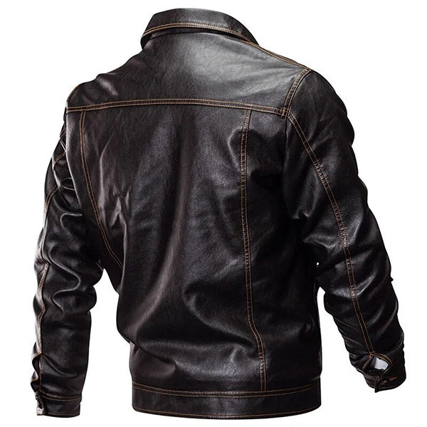 Blouson aviateur cuir marron vintage