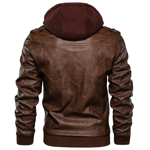 Blouson cuir aviateur capuche
