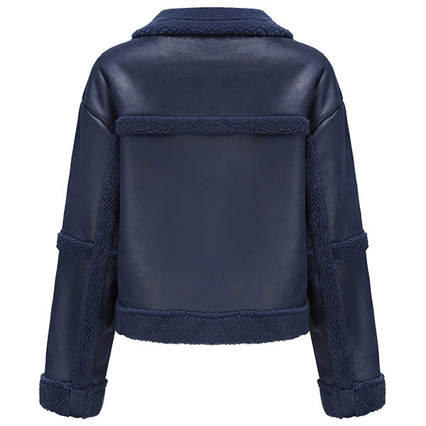 Blouson cuir style aviateur femme