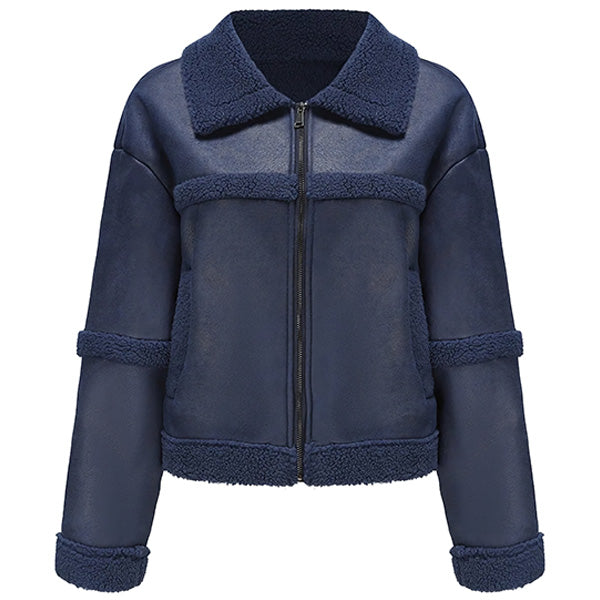 Blouson cuir style aviateur femme
