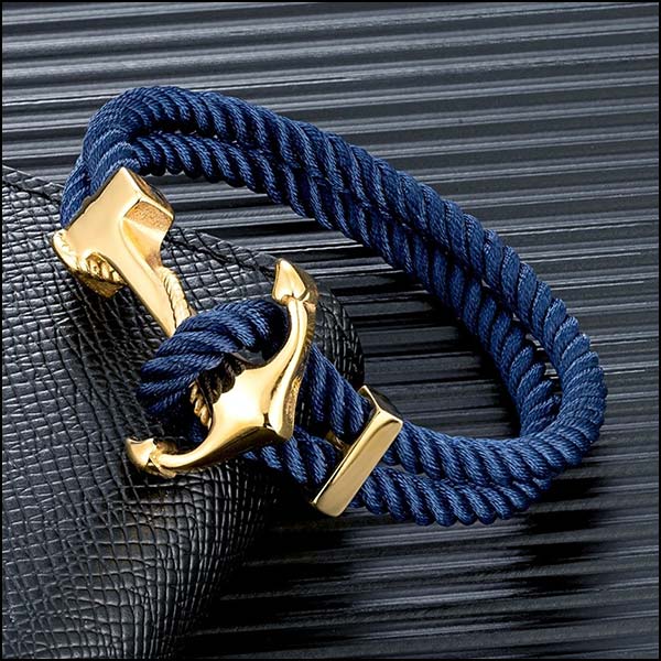 Bracelet ancre homme or