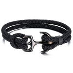 Bracelet ancre marin noir