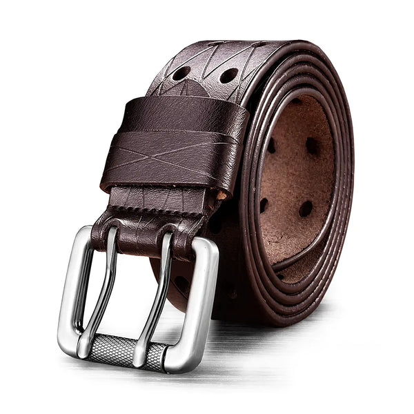 Ceinture militaire cuir marron