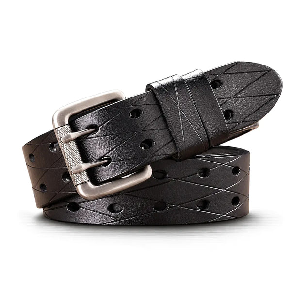 Ceinture militaire cuir noir homme